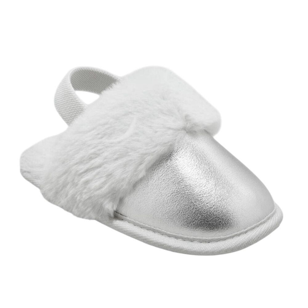Toddler Lila Metallic Scuff Slippers - Silver - Cat & Jack - L (9/10) NWT
